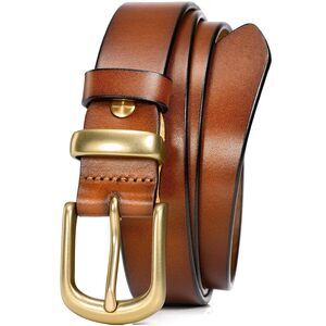 4897 Womens Belts For Jeans,1.1" Fashion Ladies Belt With Gold Buckle,100%